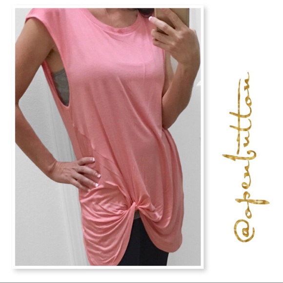 Wasting Time Sleeveless Twist Tunic in Pink - Picture 4 of 5